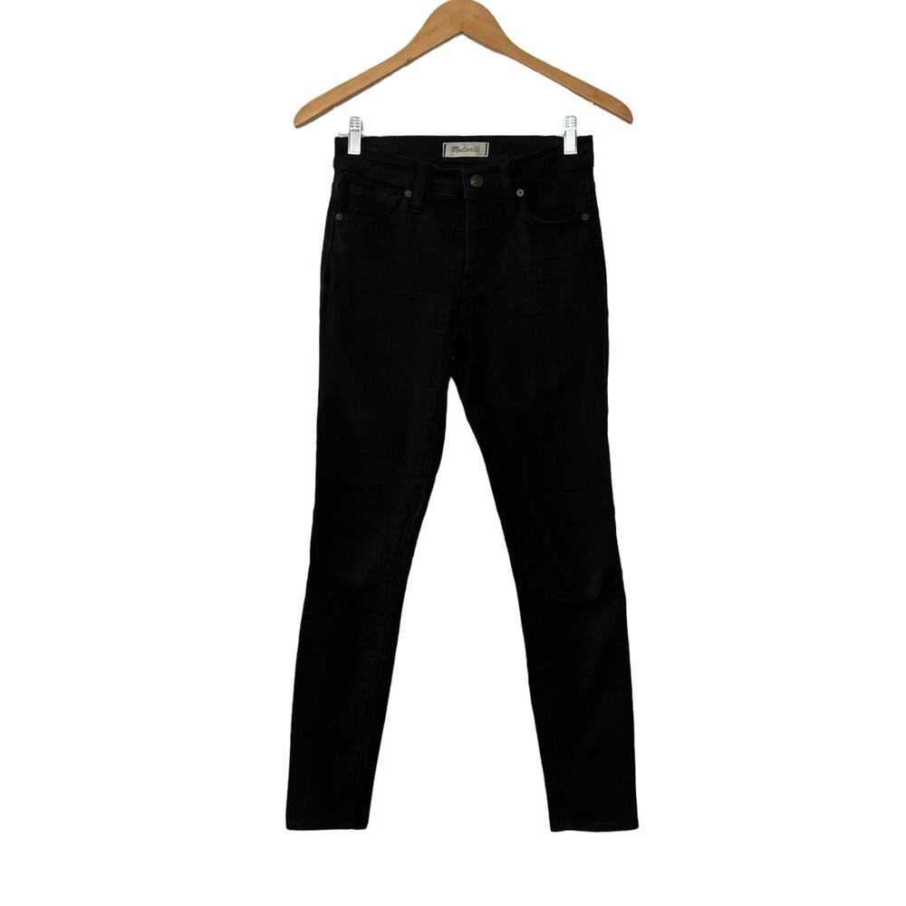 Madewell Womens 9" High Rise Skinny Jeans Black Denim Size 25